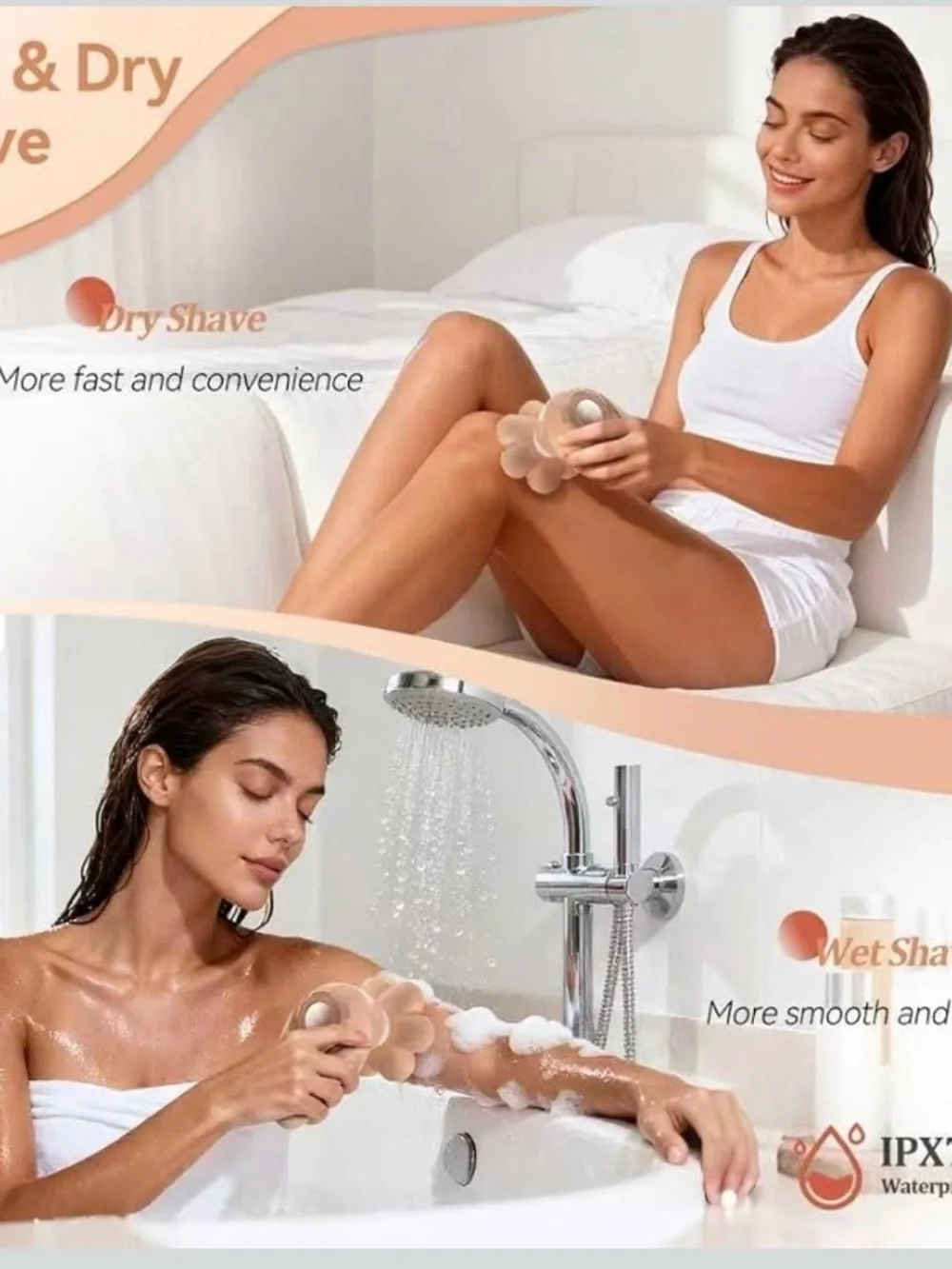 NEW 3-in-1 Electric Razor for Women’s Legs & Bald Head, IPX7 Waterproof Wet/Dry
